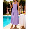ZESICA Women’s Summer Sleeveless Floral Maxi Dresses 2026 Halter Neck Wedding Guest Cocktail Party Flowy A Line Long Dress(Purple)