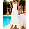 ZESICA Women’s Summer Sleeveless Floral Maxi Dresses 2026 Halter Neck Wedding Guest Cocktail Party Flowy A Line Long Dress(White)