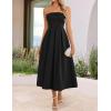 ZESICA Women’s Summer Strapless Cocktail Dresses 2026 Elegant Off Shoulder Flowy A Line Wedding Guest Party Midi Dress(Black)