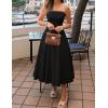 ZESICA Women’s Summer Strapless Cocktail Dresses 2026 Elegant Off Shoulder Flowy A Line Wedding Guest Party Midi Dress(Black)
