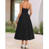 ZESICA Women’s Summer Strapless Cocktail Dresses 2026 Elegant Off Shoulder Flowy A Line Wedding Guest Party Midi Dress(Black)
