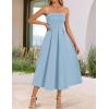 ZESICA Women’s Summer Strapless Cocktail Dresses 2026 Elegant Off Shoulder Flowy A Line Wedding Guest Party Midi Dress(Blue)