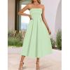 ZESICA Women’s Summer Strapless Cocktail Dresses 2026 Elegant Off Shoulder Flowy A Line Wedding Guest Party Midi Dress(Lightgreen)