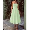 ZESICA Women’s Summer Strapless Cocktail Dresses 2026 Elegant Off Shoulder Flowy A Line Wedding Guest Party Midi Dress(Lightgreen)