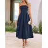 ZESICA Women’s Summer Strapless Cocktail Dresses 2026 Elegant Off Shoulder Flowy A Line Wedding Guest Party Midi Dress(Navy)