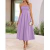 ZESICA Women’s Summer Strapless Cocktail Dresses 2026 Elegant Off Shoulder Flowy A Line Wedding Guest Party Midi Dress(Purple)