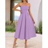 ZESICA Women’s Summer Strapless Cocktail Dresses 2026 Elegant Off Shoulder Flowy A Line Wedding Guest Party Midi Dress(Purple)