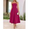 ZESICA Women’s Summer Strapless Cocktail Dresses 2026 Elegant Off Shoulder Flowy A Line Wedding Guest Party Midi Dress(Rose)