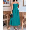 ZESICA Women’s Summer Strapless Cocktail Dresses 2026 Elegant Off Shoulder Flowy A Line Wedding Guest Party Midi Dress(Teal)
