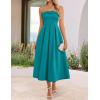 ZESICA Women’s Summer Strapless Cocktail Dresses 2026 Elegant Off Shoulder Flowy A Line Wedding Guest Party Midi Dress(Teal)