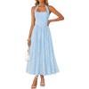 ZESICA Women’s Summer Sleeveless Floral Maxi Dresses 2026 Halter Neck Wedding Guest Cocktail Party Flowy A Line Long Dress(Blue)