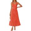 ZESICA Women’s Summer Sleeveless Floral Maxi Dresses 2026 Halter Neck Wedding Guest Cocktail Party Flowy A Line Long Dress(Orangered)