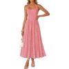 ZESICA Women’s Summer Sleeveless Floral Maxi Dresses 2026 Halter Neck Wedding Guest Cocktail Party Flowy A Line Long Dress(Pink)