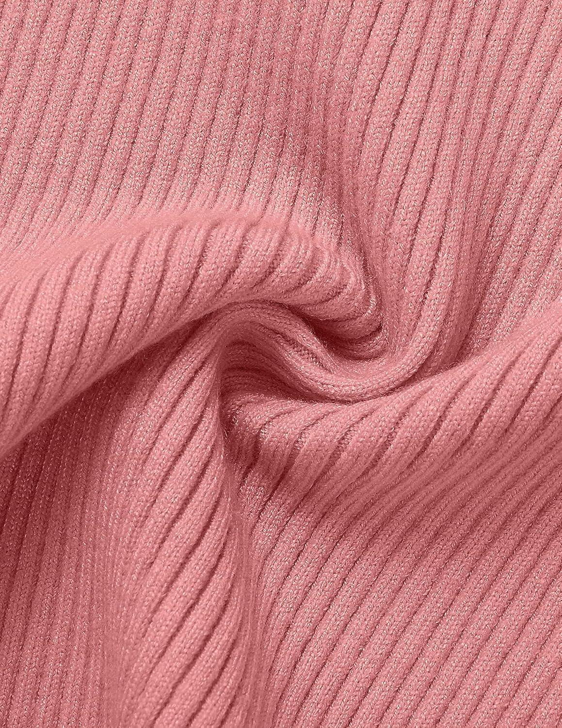imageZESICA Womens Short Sleeve Sweater Tops 2026 Summer Crewneck T Shirt Ribbed Knit Slim Fit Basic Solid Color TeeDustypink