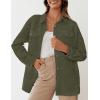 ZESICA Women’s 2026 Spring Casual Long Sleeve Button Down Loose Lightweight Shacket Shirt Jacket Coat Outerwear with Pockets(Armygreen)
