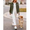 ZESICA Women’s 2026 Spring Casual Long Sleeve Button Down Loose Lightweight Shacket Shirt Jacket Coat Outerwear with Pockets(Armygreen)