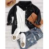 ZESICA Women’s 2026 Spring Casual Long Sleeve Button Down Loose Lightweight Shacket Shirt Jacket Coat Outerwear with Pockets(Black)