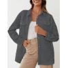 ZESICA Women’s 2026 Spring Casual Long Sleeve Button Down Loose Lightweight Shacket Shirt Jacket Coat Outerwear with Pockets(Darkgrey)
