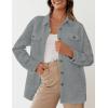 ZESICA Women’s 2026 Spring Casual Long Sleeve Button Down Loose Lightweight Shacket Shirt Jacket Coat Outerwear with Pockets(Lightgrey)