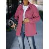 ZESICA Women’s 2026 Spring Casual Long Sleeve Button Down Loose Lightweight Shacket Shirt Jacket Coat Outerwear with Pockets(Plum)