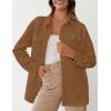 ZESICA Women’s 2026 Spring Casual Long Sleeve Button Down Loose Lightweight Shacket Shirt Jacket Coat Outerwear with Pockets(Tan)