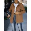 ZESICA Women’s 2026 Spring Casual Long Sleeve Button Down Loose Lightweight Shacket Shirt Jacket Coat Outerwear with Pockets(Tan)