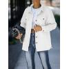 ZESICA Women’s 2026 Spring Casual Long Sleeve Button Down Loose Lightweight Shacket Shirt Jacket Coat Outerwear with Pockets(White)
