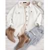 ZESICA Women’s 2026 Spring Casual Long Sleeve Button Down Loose Lightweight Shacket Shirt Jacket Coat Outerwear with Pockets(White)