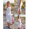 ZESICA Women’s 2026 Summer Bodycon Midi Dress Casual Sleeveless Square Neck Side Slit Knit Beach Vacation Long Dresses(White)