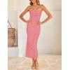 ZESICA Women’s 2026 Summer Boho Floral Strapless Bodycon Midi Dress Off Shoulder Tube Beach Cocktail Party Long Dresses(Dusty Pink)