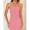 ZESICA Women’s 2026 Summer Boho Floral Strapless Bodycon Midi Dress Off Shoulder Tube Beach Cocktail Party Long Dresses(Dusty Pink)