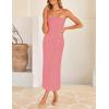 ZESICA Women’s 2026 Summer Boho Floral Strapless Bodycon Midi Dress Off Shoulder Tube Beach Cocktail Party Long Dresses(Dusty Pink)