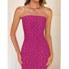ZESICA Women’s 2026 Summer Boho Floral Strapless Bodycon Midi Dress Off Shoulder Tube Beach Cocktail Party Long Dresses(Eggplant)