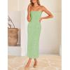 ZESICA Women’s 2026 Summer Boho Floral Strapless Bodycon Midi Dress Off Shoulder Tube Beach Cocktail Party Long Dresses(Green)
