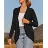 ZESICA Women’s Fall Winter 2026 Long Sleeve Open Front Casual Lightweight Soft Knit Cardigan Sweater Outerwear(Black)