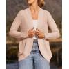 ZESICA Women’s Fall Winter 2026 Long Sleeve Open Front Casual Lightweight Soft Knit Cardigan Sweater Outerwear(Blush)