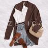 ZESICA Women’s Fall Winter 2026 Long Sleeve Open Front Casual Lightweight Soft Knit Cardigan Sweater Outerwear(Coffee)