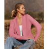 ZESICA Women’s Fall Winter 2026 Long Sleeve Open Front Casual Lightweight Soft Knit Cardigan Sweater Outerwear(Darkpink)