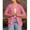 ZESICA Women’s Fall Winter 2026 Long Sleeve Open Front Casual Lightweight Soft Knit Cardigan Sweater Outerwear(Darkpink)