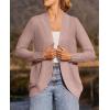 ZESICA Women’s Fall Winter 2026 Long Sleeve Open Front Casual Lightweight Soft Knit Cardigan Sweater Outerwear(Dustypink)
