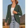 ZESICA Women’s Fall Winter 2026 Long Sleeve Open Front Casual Lightweight Soft Knit Cardigan Sweater Outerwear(Green)