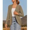 ZESICA Women’s Fall Winter 2026 Long Sleeve Open Front Casual Lightweight Soft Knit Cardigan Sweater Outerwear(Lightkhaki)