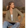 ZESICA Women’s Fall Winter 2026 Long Sleeve Open Front Casual Lightweight Soft Knit Cardigan Sweater Outerwear(Lightkhaki)