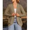 ZESICA Women’s Fall Winter 2026 Long Sleeve Open Front Casual Lightweight Soft Knit Cardigan Sweater Outerwear(Lightkhaki)