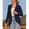ZESICA Women’s Fall Winter 2026 Long Sleeve Open Front Casual Lightweight Soft Knit Cardigan Sweater Outerwear(Navy)