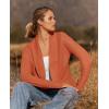 ZESICA Women’s Fall Winter 2026 Long Sleeve Open Front Casual Lightweight Soft Knit Cardigan Sweater Outerwear(Orange)
