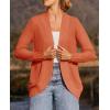 ZESICA Women’s Fall Winter 2026 Long Sleeve Open Front Casual Lightweight Soft Knit Cardigan Sweater Outerwear(Orange)