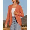 ZESICA Women’s Fall Winter 2026 Long Sleeve Open Front Casual Lightweight Soft Knit Cardigan Sweater Outerwear(Orange)