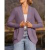 ZESICA Women’s Fall Winter 2026 Long Sleeve Open Front Casual Lightweight Soft Knit Cardigan Sweater Outerwear(Purple)