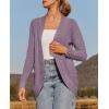 ZESICA Women’s Fall Winter 2026 Long Sleeve Open Front Casual Lightweight Soft Knit Cardigan Sweater Outerwear(Purple)